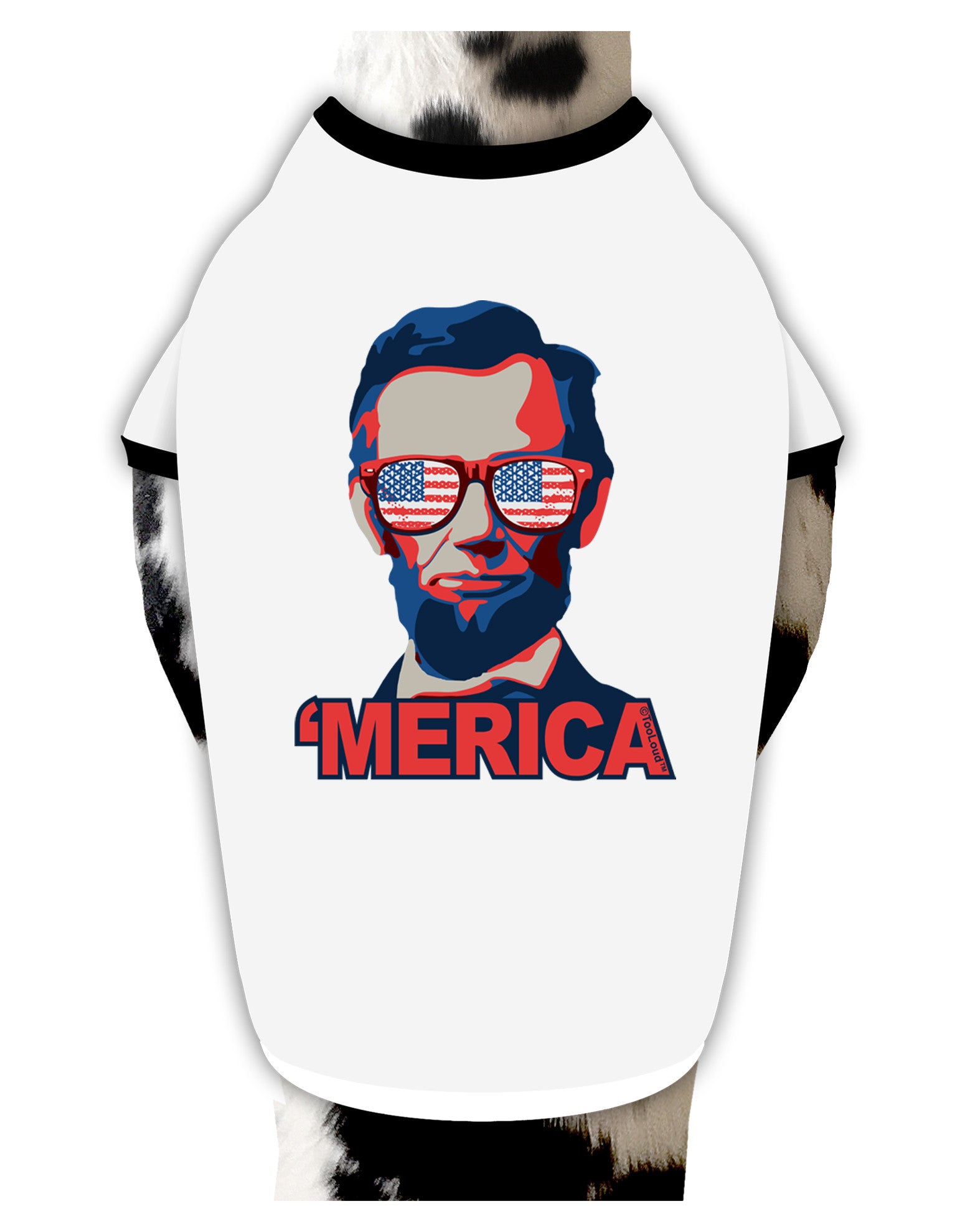 Lincoln Merica Dog Shirt-Dog Shirt-TooLoud-White-with-Black-Small-Davson Sales