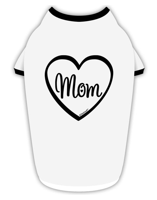 Mom Heart Design Stylish Cotton Dog Shirt by TooLoud-Dog Shirt-TooLoud-White-with-Black-Small-Davson Sales