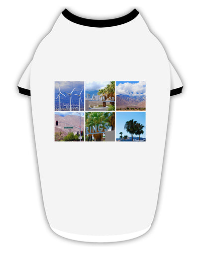 Palm Springs Square Collage Stylish Cotton Dog Shirt-Dog Shirt-TooLoud-White-with-Black-Small-Davson Sales