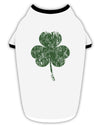 Distressed Traditional Irish Shamrock Stylish Cotton Dog Shirt-Dog Shirt-TooLoud-White-with-Black-Small-Davson Sales