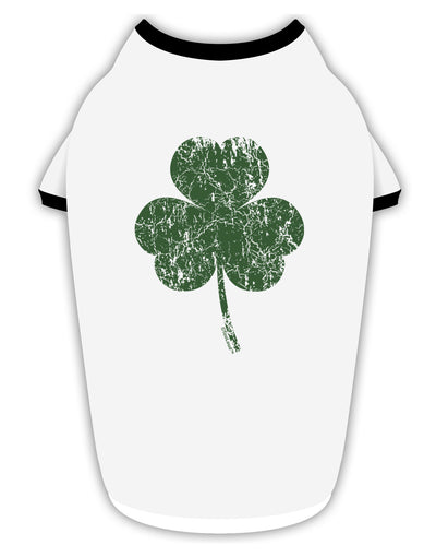 Distressed Traditional Irish Shamrock Stylish Cotton Dog Shirt-Dog Shirt-TooLoud-White-with-Black-Small-Davson Sales