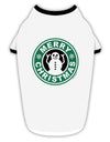 Merry Christmas Latte Logo Stylish Cotton Dog Shirt-Dog Shirt-TooLoud-White-with-Black-Small-Davson Sales