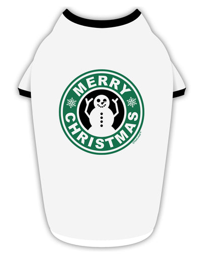 Merry Christmas Latte Logo Stylish Cotton Dog Shirt-Dog Shirt-TooLoud-White-with-Black-Small-Davson Sales