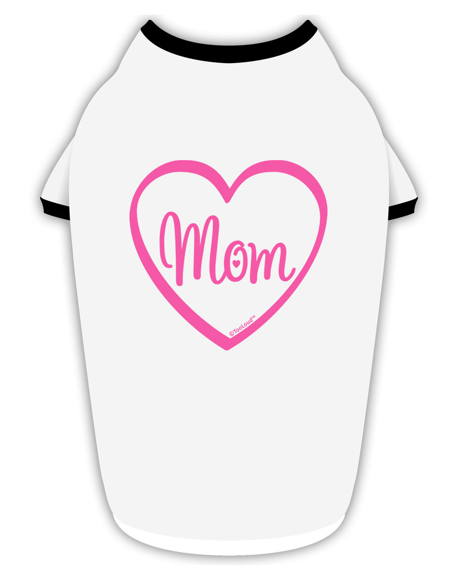 Mom Heart Design - Pink Stylish Cotton Dog Shirt by TooLoud-Dog Shirt-TooLoud-White-with-Black-Small-Davson Sales