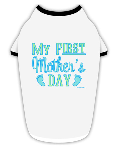 My First Mother's Day - Baby Feet - Blue Stylish Cotton Dog Shirt by TooLoud-Dog Shirt-TooLoud-White-with-Black-Small-Davson Sales