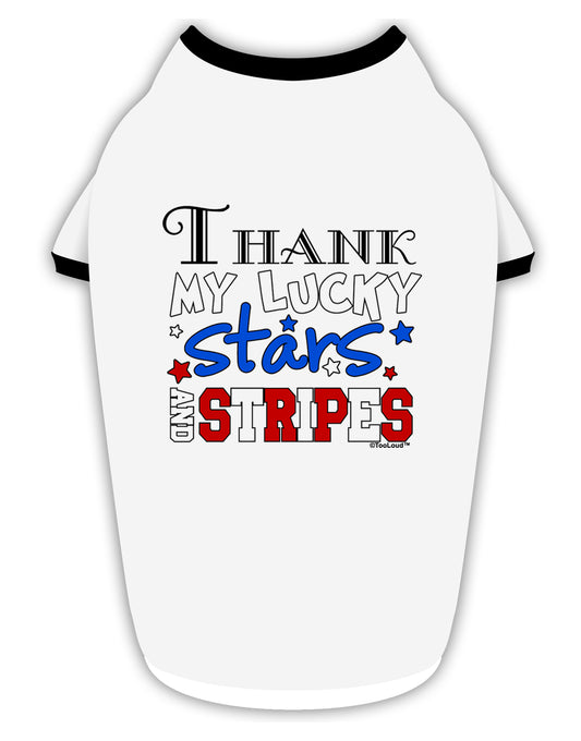 Thank My Lucky Stars and Stripes Color Stylish Cotton Dog Shirt by TooLoud-Dog Shirt-TooLoud-White-with-Black-Small-Davson Sales