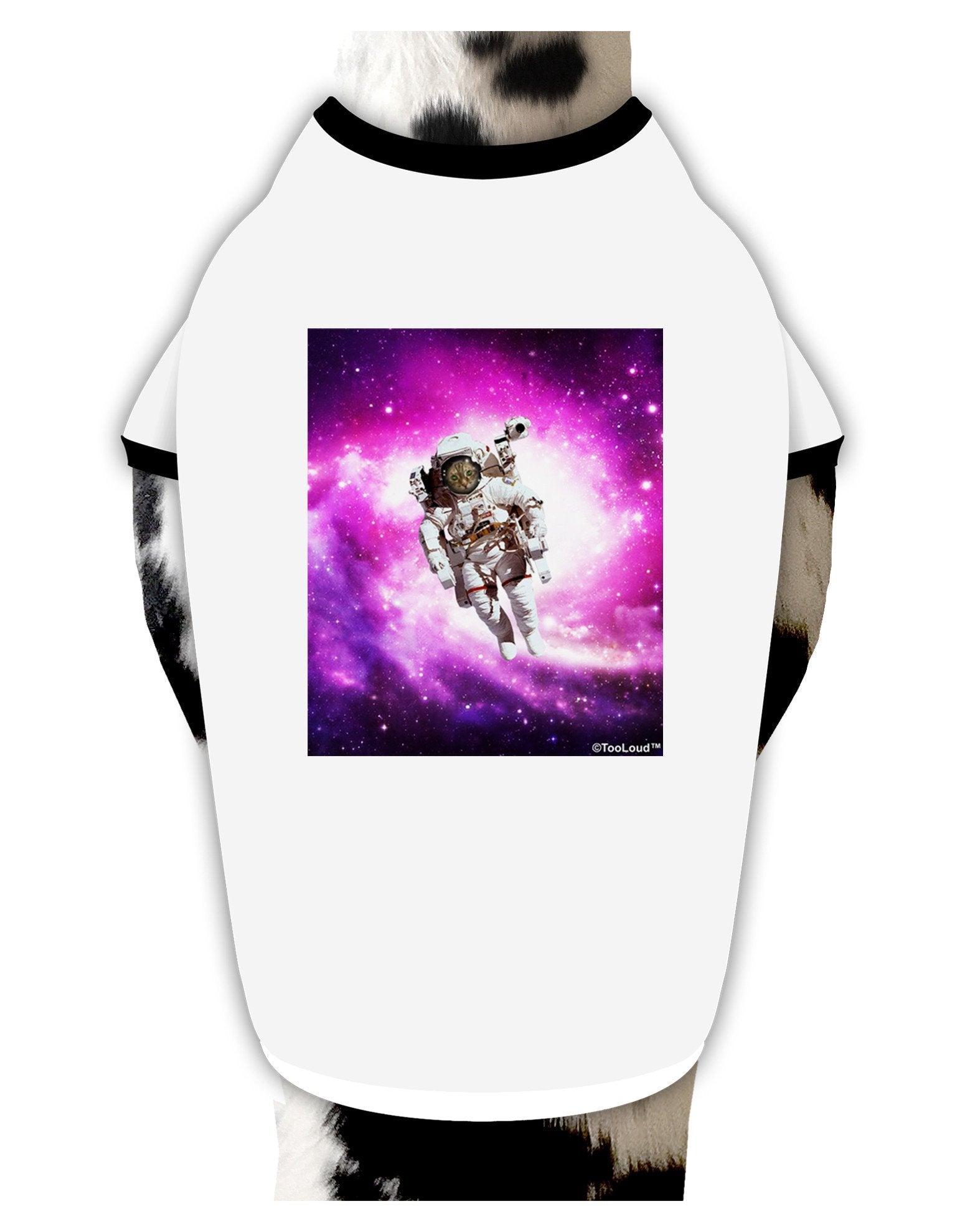 Astronaut Cat Dog Shirt-Dog Shirt-TooLoud-White-with-Black-XL-Davson Sales