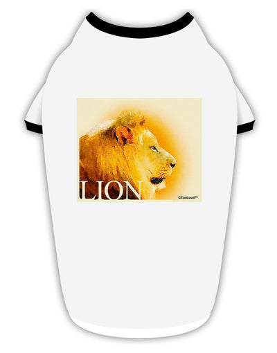 Lion Watercolor 3 Text Stylish Cotton Dog Shirt-Dog Shirt-TooLoud-White-with-Black-Small-Davson Sales