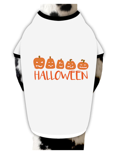 Halloween Pumpkins Dog Shirt White with Black Small