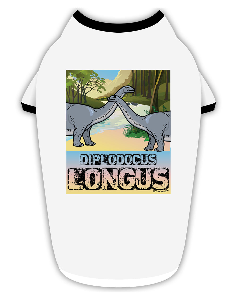 Diplodocus Longus - With Name Stylish Cotton Dog Shirt-Dog Shirt-TooLoud-White-with-Black-Small-Davson Sales