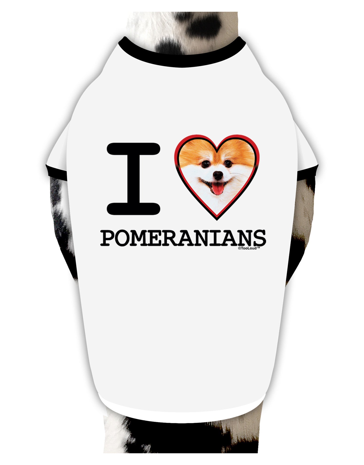I Love Heart Pomeranians Dog Shirt-Dog Shirt-TooLoud-White-with-Black-Small-Davson Sales