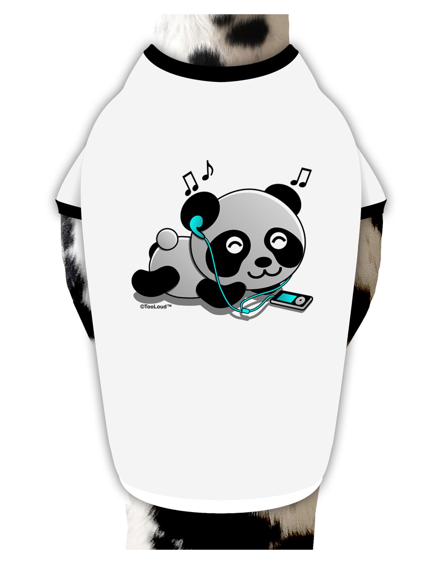 Cute Panda With Ear Buds Dog Shirt-Dog Shirt-TooLoud-White-with-Black-Small-Davson Sales