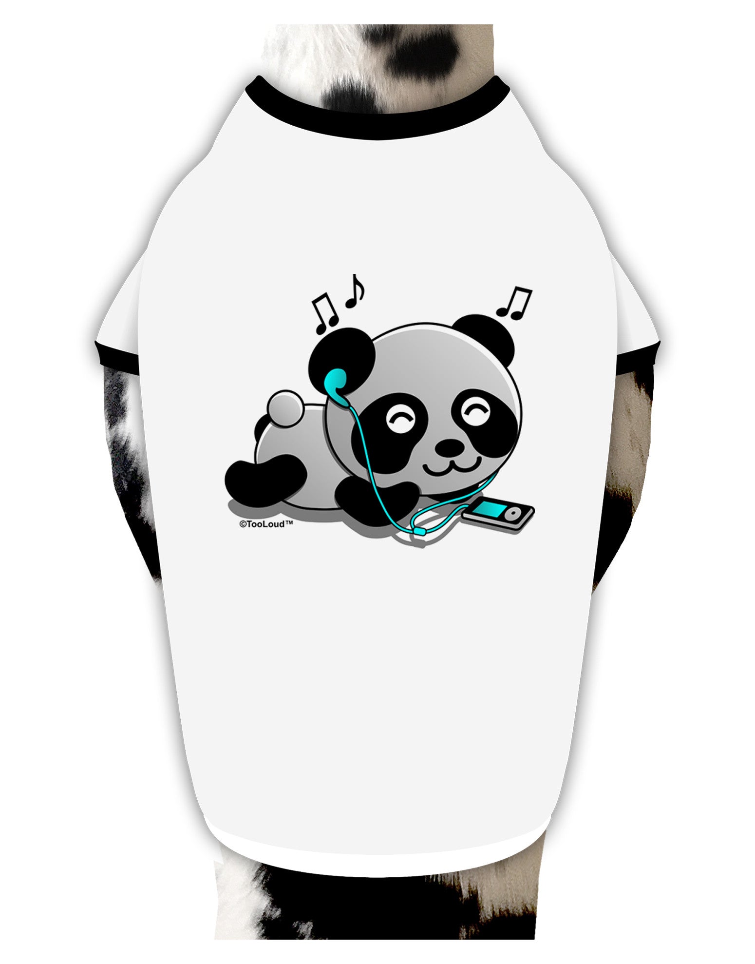 Cute Panda With Ear Buds Dog Shirt-Dog Shirt-TooLoud-White-with-Black-Small-Davson Sales