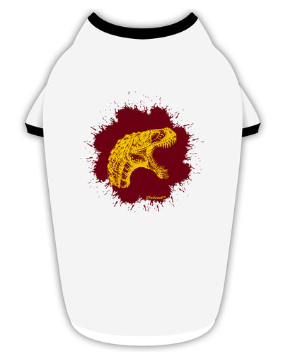 Jurassic Dinosaur Face Blood Splatter Stylish Cotton Dog Shirt by TooLoud-Dog Shirt-TooLoud-White-with-Black-Small-Davson Sales