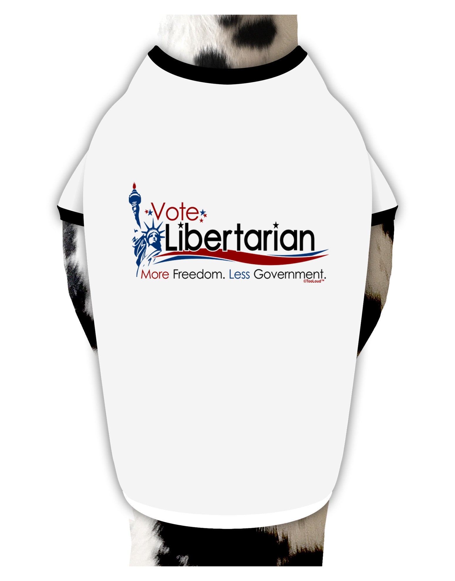 Libertarian Slogan Stylish Cotton Dog Shirt-Dog Shirt-TooLoud-White-with-Black-Small-Davson Sales