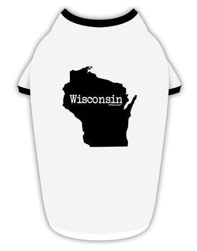 Wisconsin - United States Shape Stylish Cotton Dog Shirt-Dog Shirt-TooLoud-White-with-Black-Small-Davson Sales