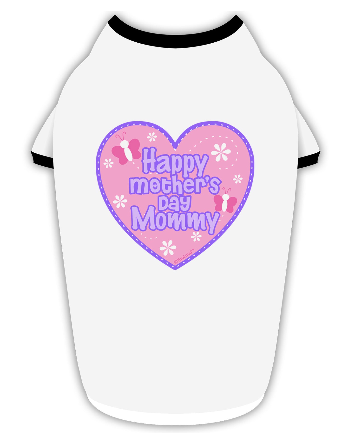 Happy Mother's Day Mommy - Pink Stylish Cotton Dog Shirt by TooLoud-Dog Shirt-TooLoud-White-with-Black-Small-Davson Sales