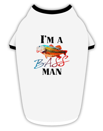 I'm A Bass Man Watercolor Stylish Cotton Dog Shirt-Dog Shirt-TooLoud-White-with-Black-Small-Davson Sales