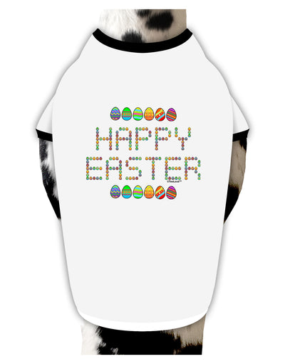 Happy Easter Eggs Dog Shirt-Dog Shirt-TooLoud-White-with-Black-Small-Davson Sales