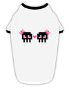 8-Bit Skull Love - Girl and Girl Stylish Cotton Dog Shirt-Dog Shirt-TooLoud-White-with-Black-Small-Davson Sales