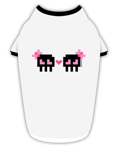 8-Bit Skull Love - Girl and Girl Stylish Cotton Dog Shirt-Dog Shirt-TooLoud-White-with-Black-Small-Davson Sales