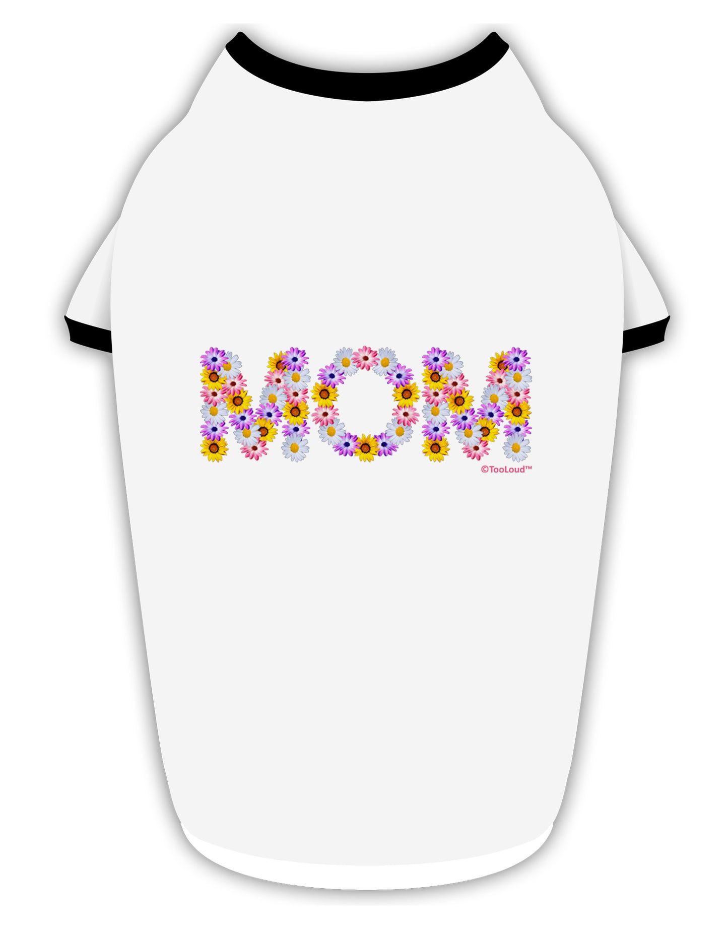 Mom Flowers Design Stylish Cotton Dog Shirt by TooLoud-Dog Shirt-TooLoud-White-with-Black-Small-Davson Sales