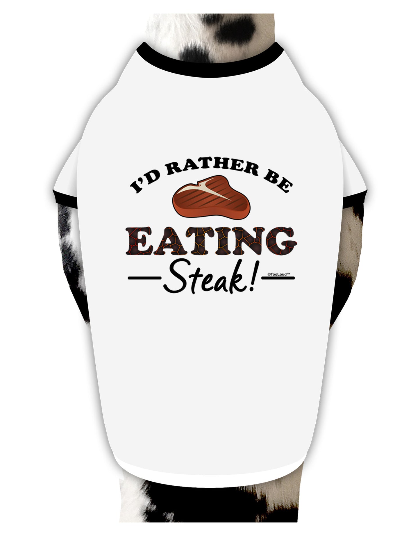 I'd Rather - Steak Dog Shirt-Dog Shirt-TooLoud-White-with-Black-Small-Davson Sales