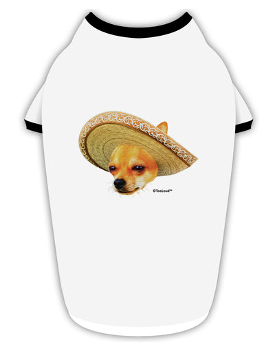 Chihuahua Dog with Sombrero - Patchwork Design Stylish Cotton Dog Shirt by TooLoud-Dog Shirt-TooLoud-White-with-Black-Small-Davson Sales