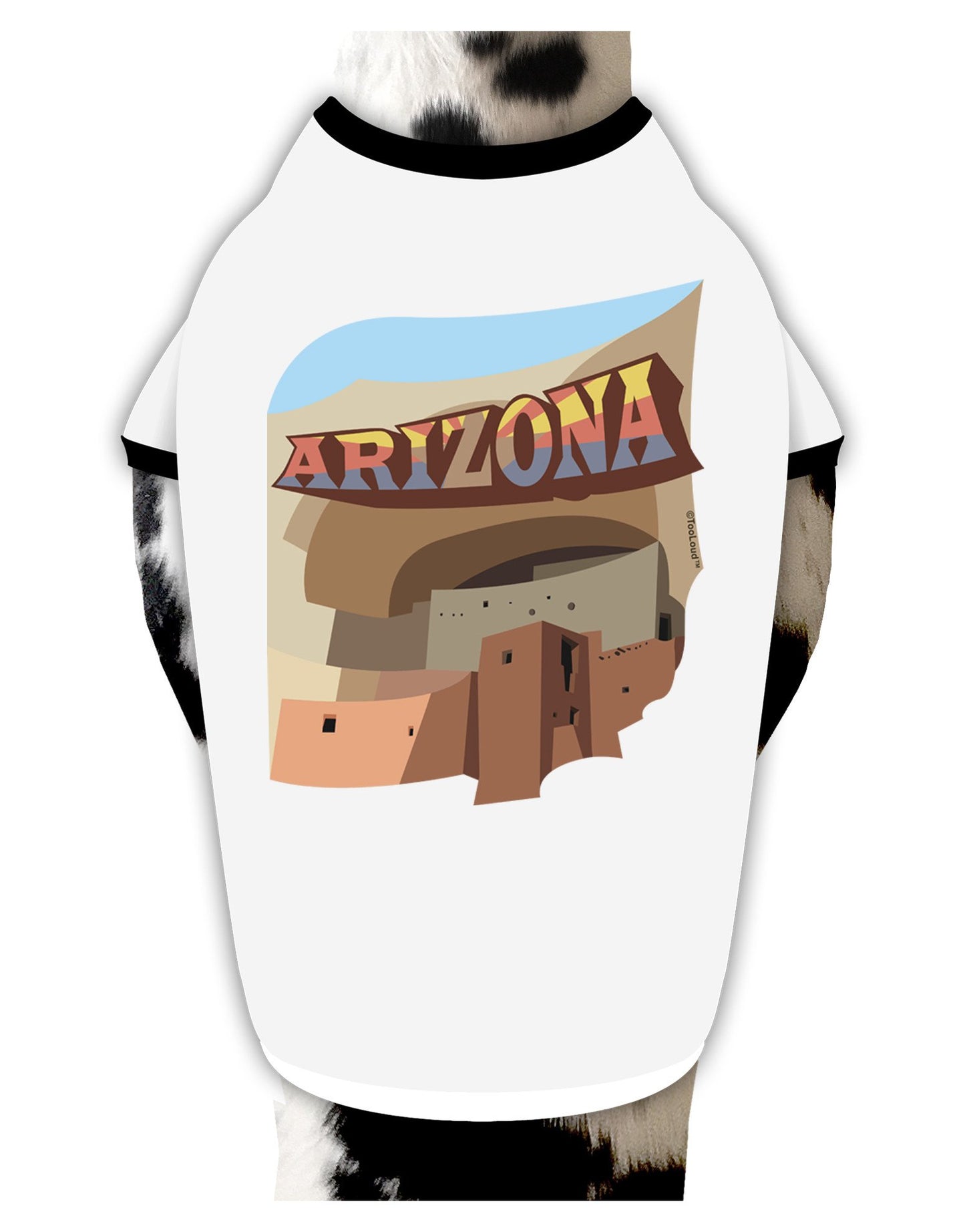 Arizona Montezuma Castle Dog Shirt-Dog Shirt-TooLoud-White-with-Black-XXL-Davson Sales