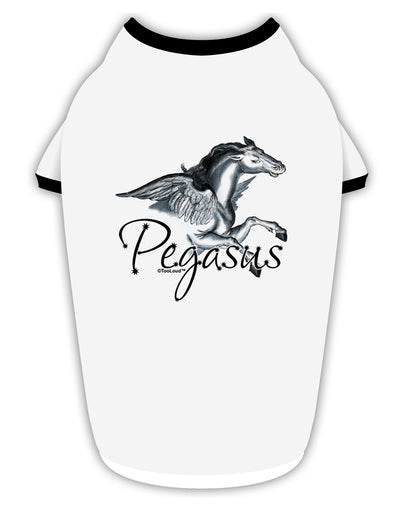 Pegasus Color Illustration Stylish Cotton Dog Shirt-Dog Shirt-TooLoud-White-with-Black-Small-Davson Sales