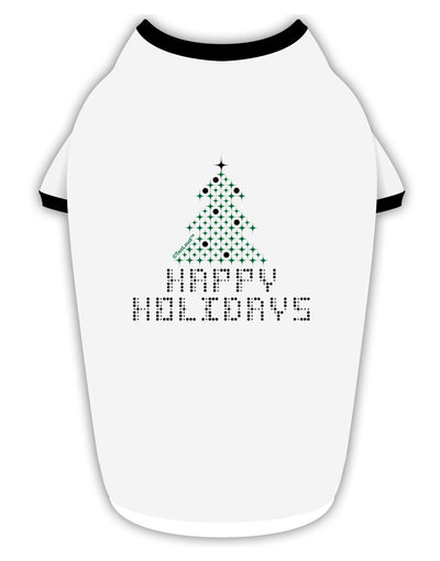 Happy Holidays Sparkles Stylish Cotton Dog Shirt-Dog Shirt-TooLoud-White-with-Black-Small-Davson Sales