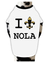 I Love NOLA Fleur de Lis Dog Shirt-Dog Shirt-TooLoud-White-with-Black-Small-Davson Sales