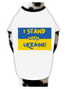 I stand with Ukraine Flag Dog Shirt White with Black Small