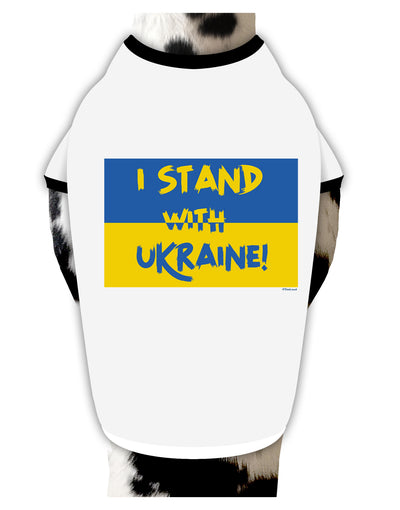 TooLoud I stand with Ukraine Flag Dog Shirt-Dog Shirt-TooLoud-White-with-Black-Small-Davson Sales