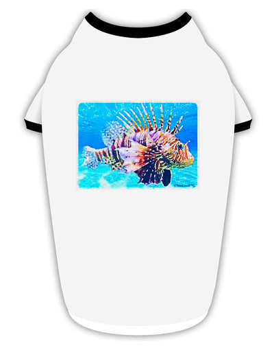 Lionfish in Watercolor Stylish Cotton Dog Shirt by TooLoud-Dog Shirt-TooLoud-White-with-Black-Small-Davson Sales