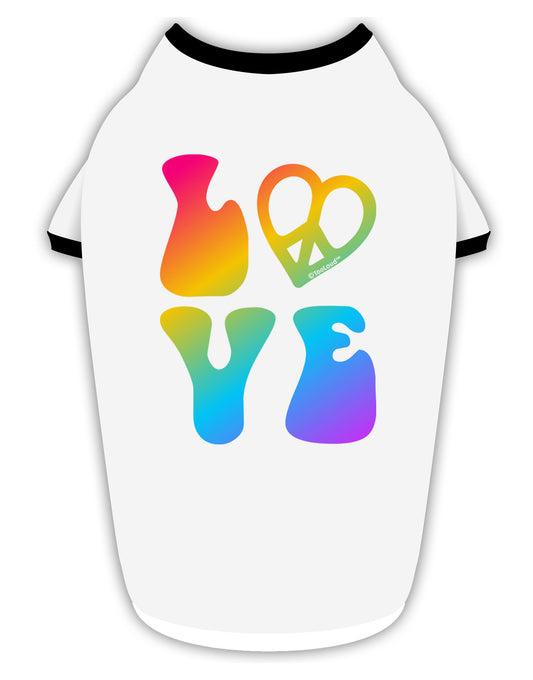 Peace and Love - Peace Heart Love Stylish Cotton Dog Shirt-Dog Shirt-TooLoud-White-with-Black-Small-Davson Sales