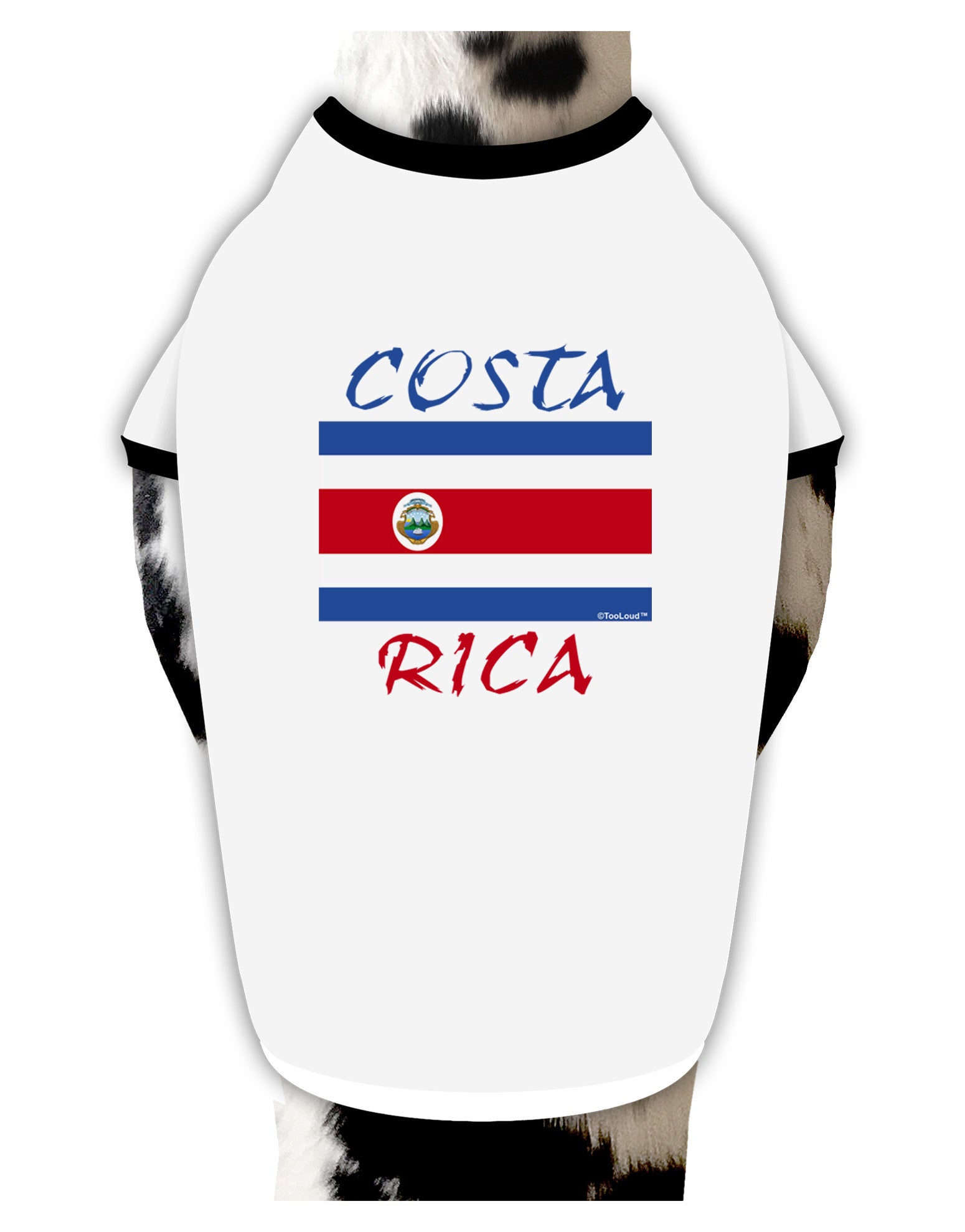 Costa Rica Flag Dog Shirt-Dog Shirt-TooLoud-White-with-Black-Small-Davson Sales