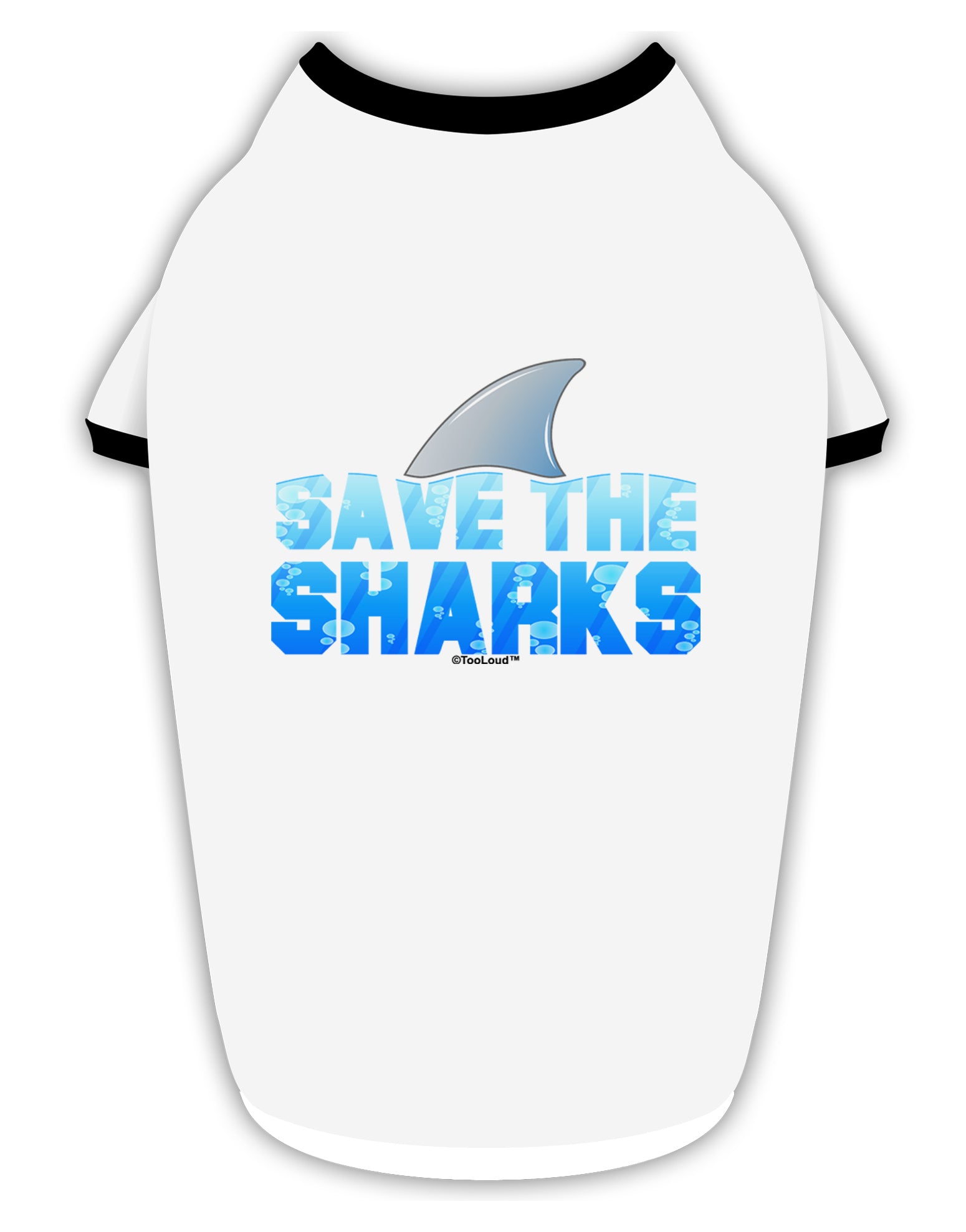 Save The Sharks - Fin Color Stylish Cotton Dog Shirt by TooLoud-Dog Shirt-TooLoud-White-with-Black-Small-Davson Sales