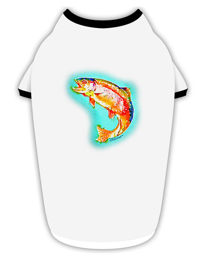 Rainbow Trout WaterColor Stylish Cotton Dog Shirt-Dog Shirt-TooLoud-White-with-Black-Small-Davson Sales