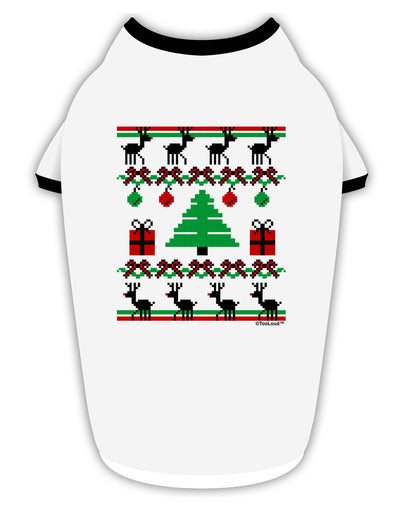 Tree with Gifts Ugly Christmas Sweater Stylish Cotton Dog Shirt-Dog Shirt-TooLoud-White-with-Black-Small-Davson Sales