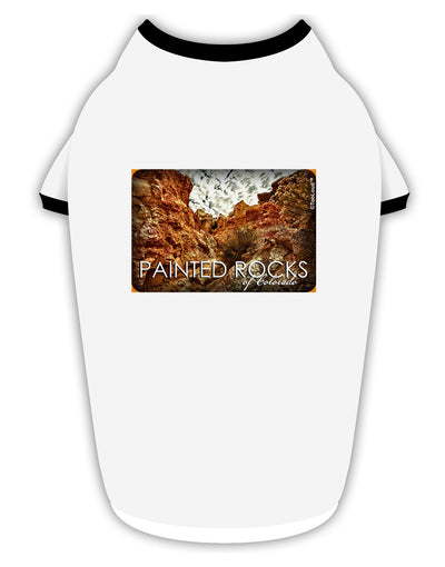 Colorado Painted Rocks Text Stylish Cotton Dog Shirt-Dog Shirt-TooLoud-White-with-Black-Small-Davson Sales