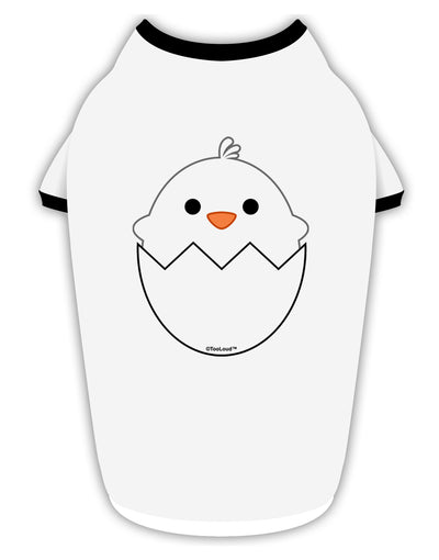 Cute Hatching Chick - White Stylish Cotton Dog Shirt by TooLoud-Dog Shirt-TooLoud-White-with-Black-Small-Davson Sales