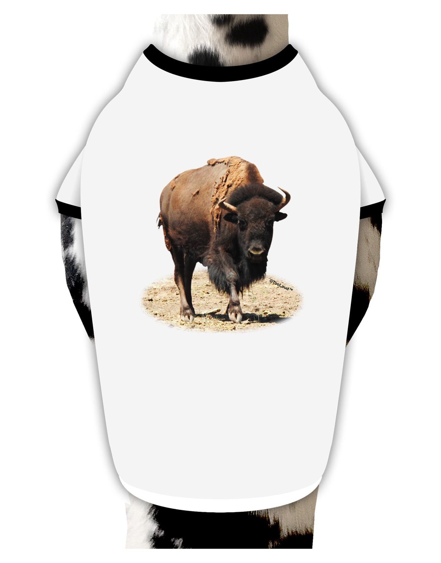 Strong Bison Cutout Dog Shirt-Dog Shirt-TooLoud-White-with-Black-Small-Davson Sales