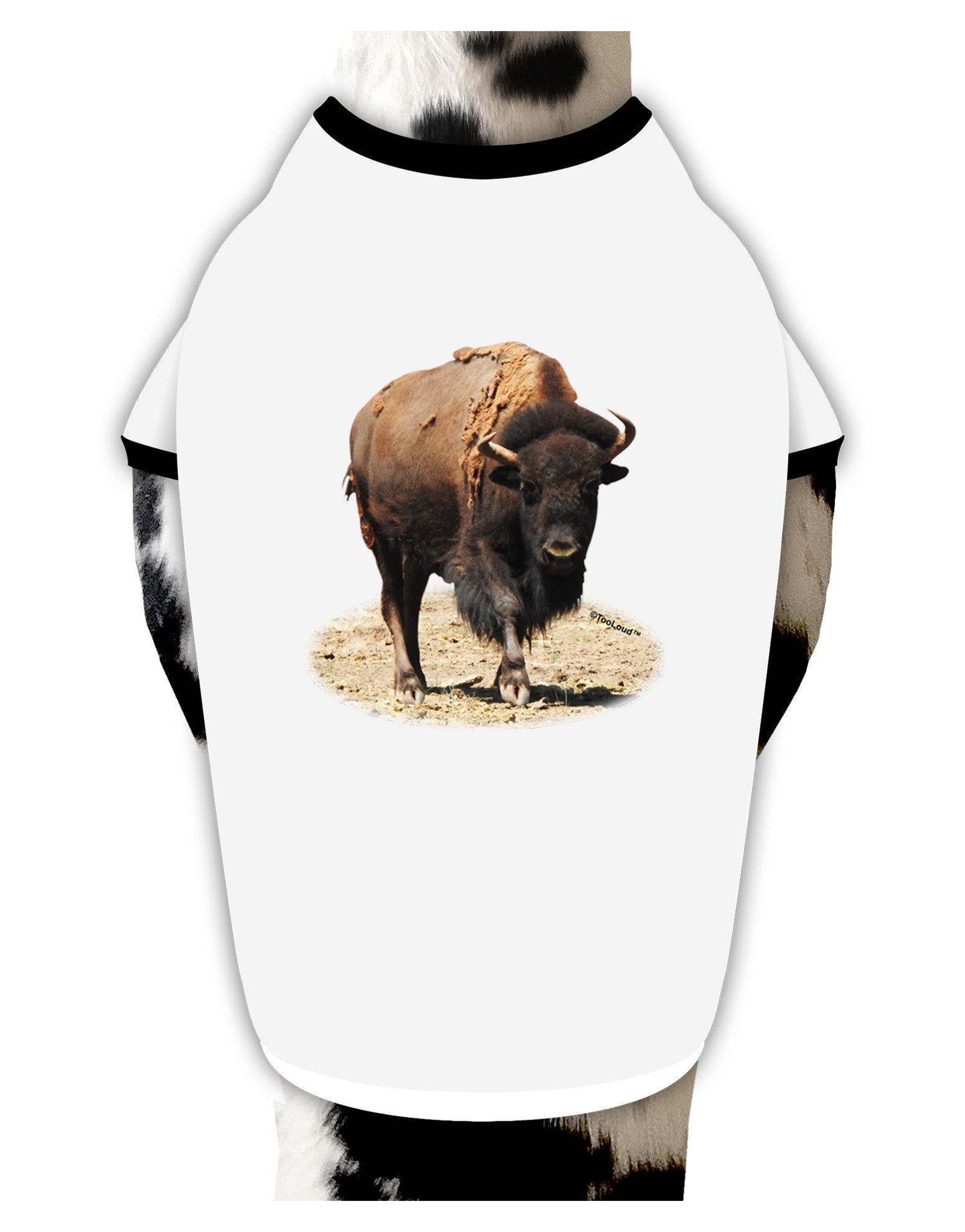 Strong Bison Cutout Dog Shirt-Dog Shirt-TooLoud-White-with-Black-Small-Davson Sales