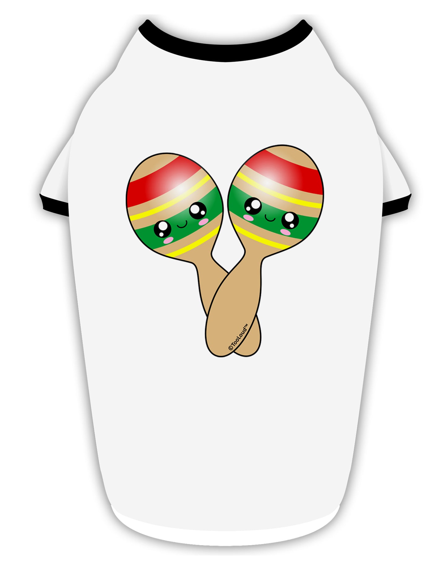 Cute Maracas Design Stylish Cotton Dog Shirt by TooLoud-Dog Shirt-TooLoud-White-with-Black-Small-Davson Sales