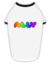 LGBT Ally Rainbow Text Stylish Cotton Dog Shirt by TooLoud-Dog Shirt-TooLoud-White-with-Black-Small-Davson Sales