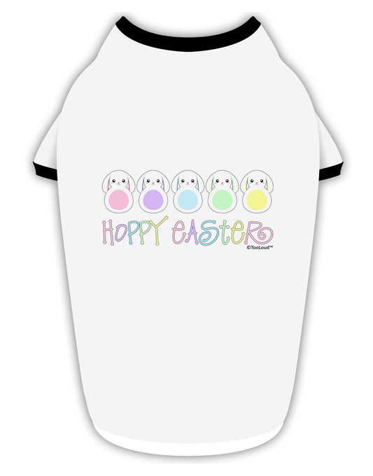 Cute Pastel Bunnies - Hoppy Easter Stylish Cotton Dog Shirt by TooLoud-Dog Shirt-TooLoud-White-with-Black-Small-Davson Sales