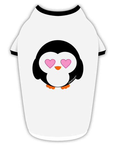 Cute Penguin - Heart Eyes Stylish Cotton Dog Shirt by TooLoud-Dog Shirt-TooLoud-White-with-Black-Small-Davson Sales