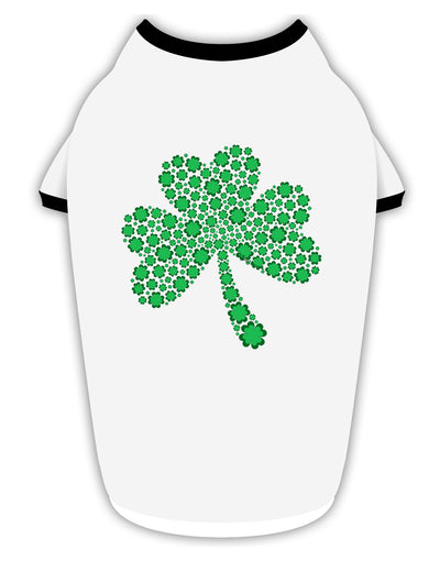 St. Patrick's Day Shamrock Design - Shamrocks Stylish Cotton Dog Shirt by TooLoud-Dog Shirt-TooLoud-White-with-Black-Small-Davson Sales