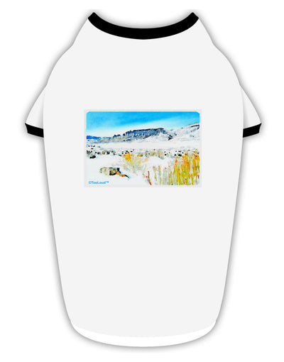 CO Snow Scene Watercolor Stylish Cotton Dog Shirt-Dog Shirt-TooLoud-White-with-Black-Small-Davson Sales